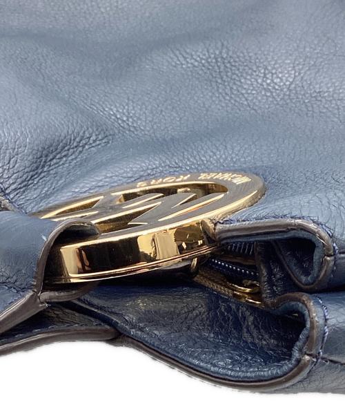 MICHAEL KORS（マイケル・コース）MICHAEL KORS (マイケル・コース) MICHAEL KORS　レザートートバッグ ネイビーの古着・服飾アイテム
