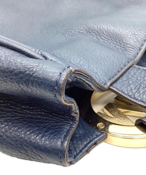 MICHAEL KORS（マイケル・コース）MICHAEL KORS (マイケル・コース) MICHAEL KORS　レザートートバッグ ネイビーの古着・服飾アイテム