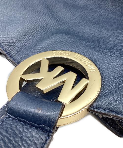 MICHAEL KORS（マイケル・コース）MICHAEL KORS (マイケル・コース) MICHAEL KORS　レザートートバッグ ネイビーの古着・服飾アイテム