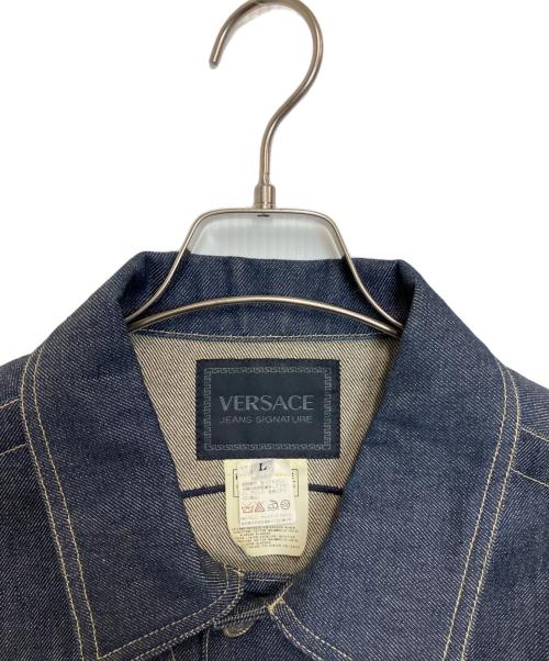 VERSACE JEANS SIGNATURE（ヴェルサーチジーンズシグネチャー）VERSACE JEANS SIGNATURE (ヴェルサーチジーンズシグネチャー) デニムベスト ネイビー サイズ:Lの古着・服飾アイテム
