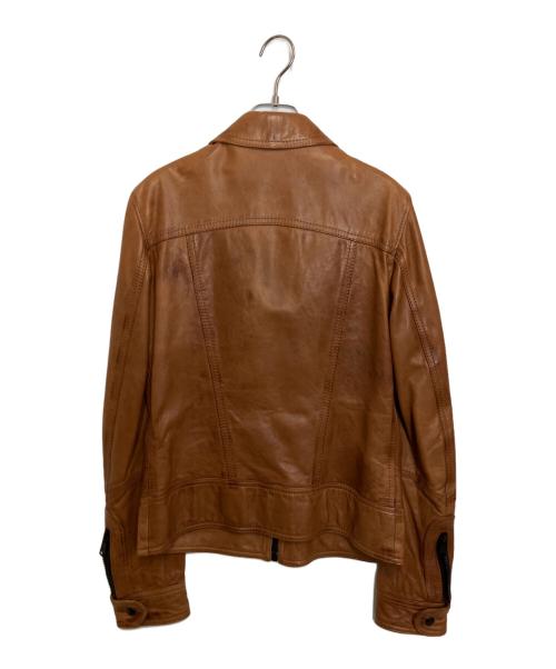 DOLCE & GABBANA（ドルチェ＆ガッバーナ）DOLCE & GABBANA (ドルチェ＆ガッバーナ) ラムレザージャケット ブラウン サイズ:Mの古着・服飾アイテム