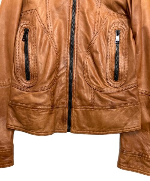 DOLCE & GABBANA（ドルチェ＆ガッバーナ）DOLCE & GABBANA (ドルチェ＆ガッバーナ) ラムレザージャケット ブラウン サイズ:Mの古着・服飾アイテム