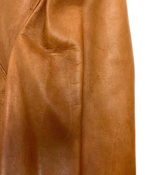 DOLCE & GABBANA（ドルチェ＆ガッバーナ）DOLCE & GABBANA (ドルチェ＆ガッバーナ) ラムレザージャケット ブラウン サイズ:Mの古着・服飾アイテム