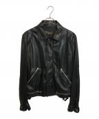 VERSACEヴェルサーチェ）の古着「シングルライダースジャケット」｜ブラック