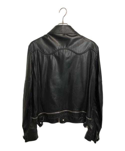 VERSACE（ヴェルサーチェ）VERSACE (ヴェルサーチェ) シングルライダースジャケット ブラック サイズ:XLの古着・服飾アイテム