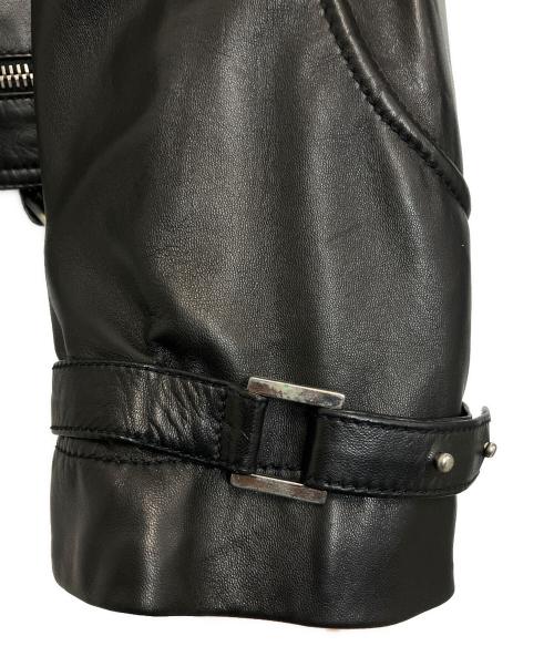 VERSACE（ヴェルサーチェ）VERSACE (ヴェルサーチェ) シングルライダースジャケット ブラック サイズ:XLの古着・服飾アイテム