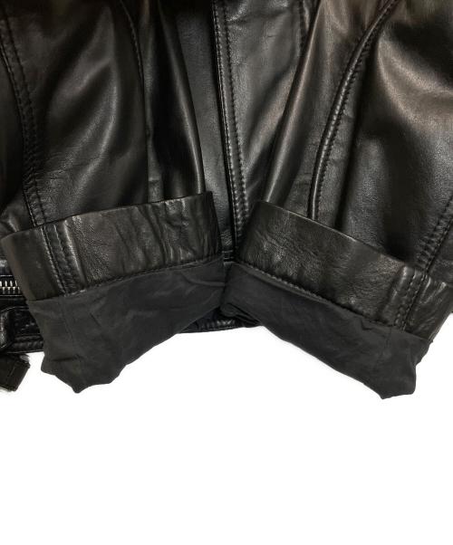 VERSACE（ヴェルサーチェ）VERSACE (ヴェルサーチェ) シングルライダースジャケット ブラック サイズ:XLの古着・服飾アイテム