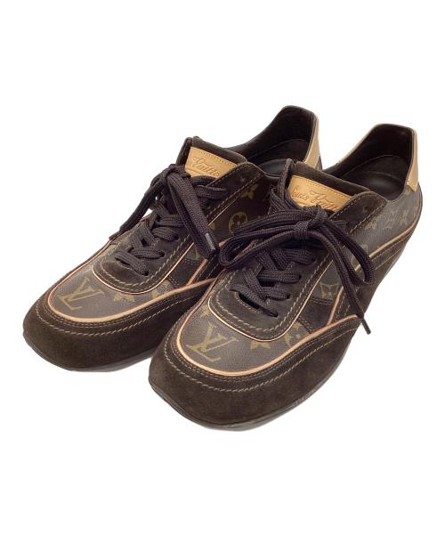 LOUIS VUITTON（ルイ ヴィトン）LOUIS VUITTON (ルイ ヴィトン) レザースニーカー ブラウン サイズ:8 1/2の古着・服飾アイテム