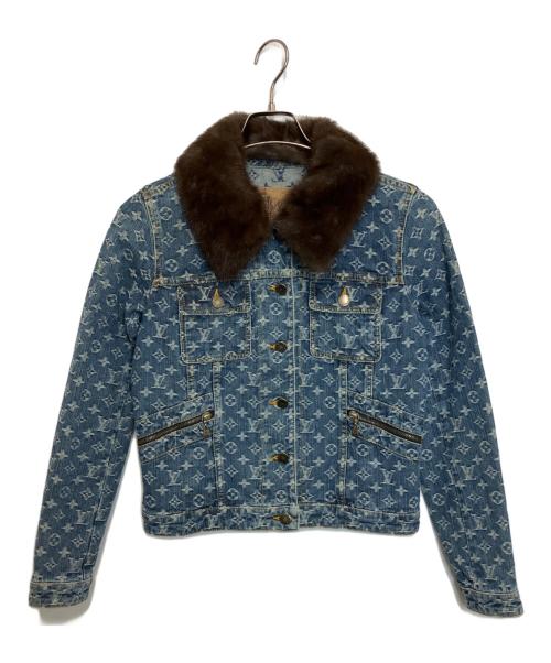 LOUIS VUITTON（ルイ ヴィトン）LOUIS VUITTON (ルイ ヴィトン) ミンクファーデニムジャケット ブルー サイズ:36の古着・服飾アイテム