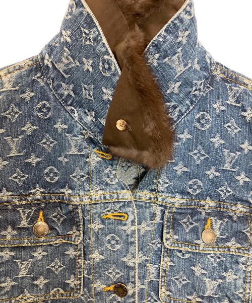 LOUIS VUITTON（ルイ ヴィトン）LOUIS VUITTON (ルイ ヴィトン) ミンクファーデニムジャケット ブルー サイズ:36の古着・服飾アイテム
