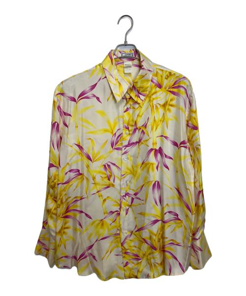 GIANNI VERSACE（ジャンニ・ヴェルサーチ）GIANNI VERSACE (ジャンニ・ヴェルサーチ) シルクシャツ イエロー×ピンク サイズ:54の古着・服飾アイテム
