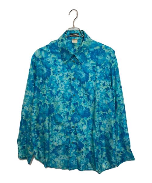 GIANNI VERSACE（ジャンニ・ヴェルサーチ）GIANNI VERSACE (ジャンニ・ヴェルサーチ) シルクシャツ ブルー サイズ:54の古着・服飾アイテム
