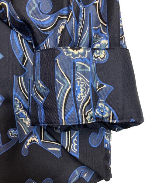 GIANNI VERSACE（ジャンニ・ヴェルサーチ）GIANNI VERSACE (ジャンニ・ヴェルサーチ) シルクシャツ ネイビー サイズ:50の古着・服飾アイテム