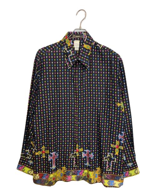 VERSACE（ヴェルサーチェ）VERSACE (ヴェルサーチェ) シルクシャツ ブラック サイズ:54の古着・服飾アイテム