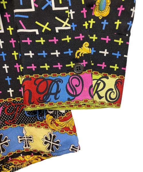 VERSACE（ヴェルサーチェ）VERSACE (ヴェルサーチェ) シルクシャツ ブラック サイズ:54の古着・服飾アイテム