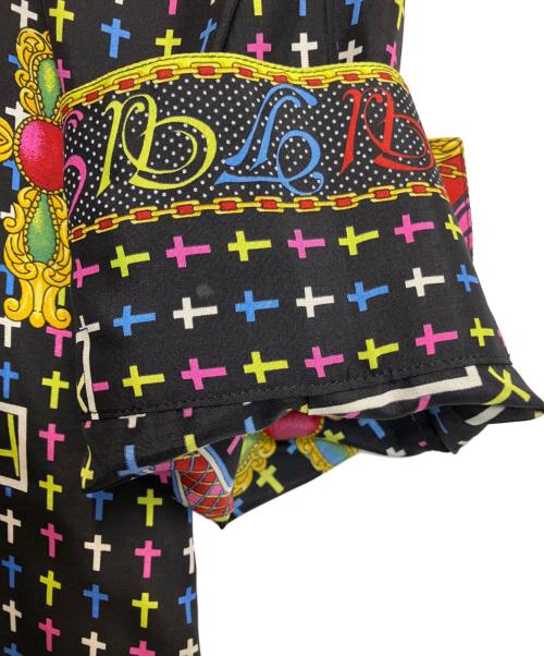 VERSACE（ヴェルサーチェ）VERSACE (ヴェルサーチェ) シルクシャツ ブラック サイズ:54の古着・服飾アイテム