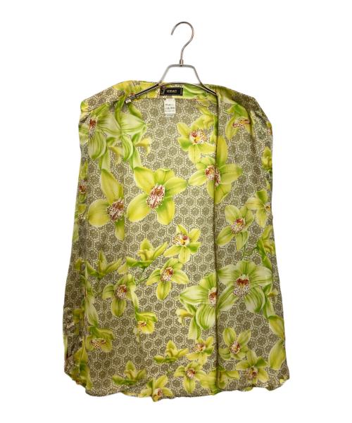 VERSACE（ヴェルサーチェ）VERSACE (ヴェルサーチェ) シルクシャツ イエロー サイズ:52の古着・服飾アイテム