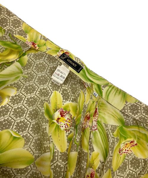 VERSACE（ヴェルサーチェ）VERSACE (ヴェルサーチェ) シルクシャツ イエロー サイズ:52の古着・服飾アイテム