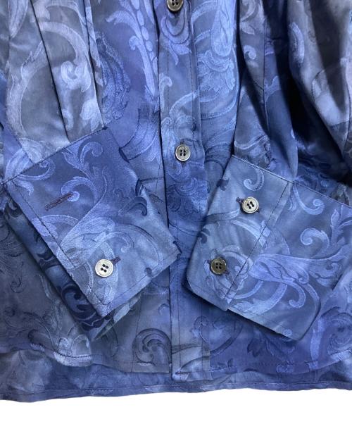 VERSACE（ヴェルサーチェ）VERSACE (ヴェルサーチェ) シルクシャツ ネイビー サイズ:52の古着・服飾アイテム