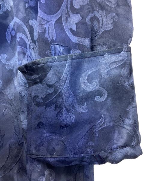 VERSACE（ヴェルサーチェ）VERSACE (ヴェルサーチェ) シルクシャツ ネイビー サイズ:52の古着・服飾アイテム
