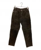 SKOTTS SUEDEスコッツスエード）の古着「レザーパンツ」｜ブラウン