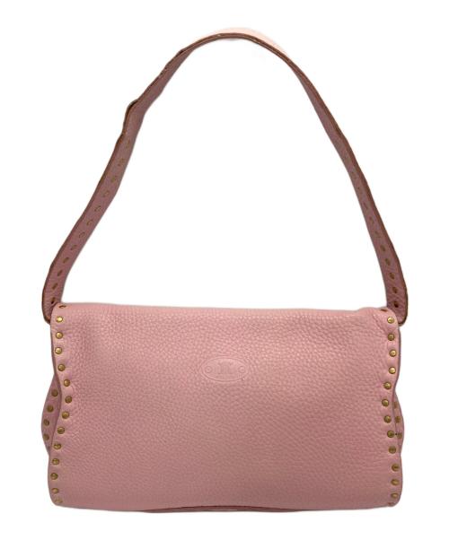 CELINE（セリーヌ）CELINE (セリーヌ) スタッズワンショルダーバッグ ピンクの古着・服飾アイテム