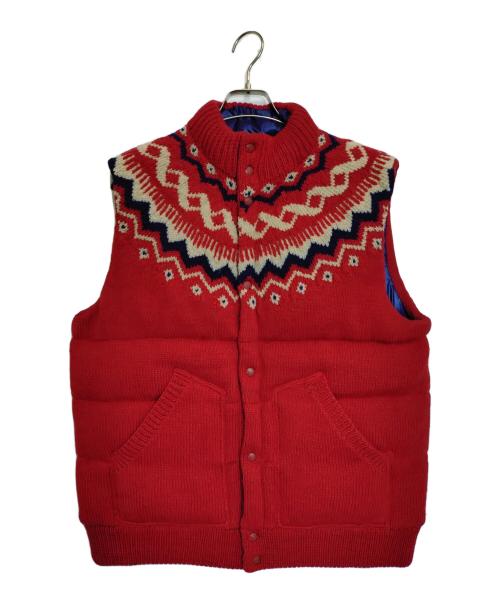 RALPH LAUREN RUGBY（ラルフローレンラグビー）RALPH LAUREN RUGBY (ラルフローレンラグビー) ニットダウンベスト レッド サイズ:Lの古着・服飾アイテム