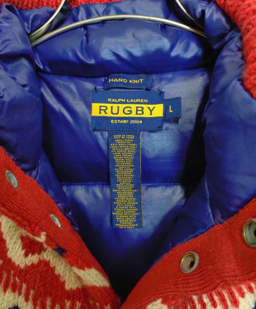 RALPH LAUREN RUGBY（ラルフローレンラグビー）RALPH LAUREN RUGBY (ラルフローレンラグビー) ニットダウンベスト レッド サイズ:Lの古着・服飾アイテム