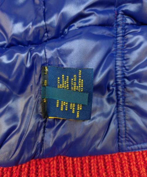 RALPH LAUREN RUGBY（ラルフローレンラグビー）RALPH LAUREN RUGBY (ラルフローレンラグビー) ニットダウンベスト レッド サイズ:Lの古着・服飾アイテム