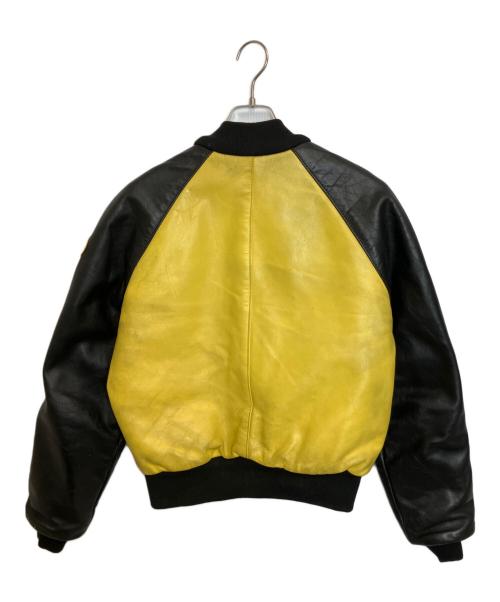 VANSON（バンソン）VANSON (バンソン) TJ TEAM jacket ブラック×イエロー サイズ:Lの古着・服飾アイテム