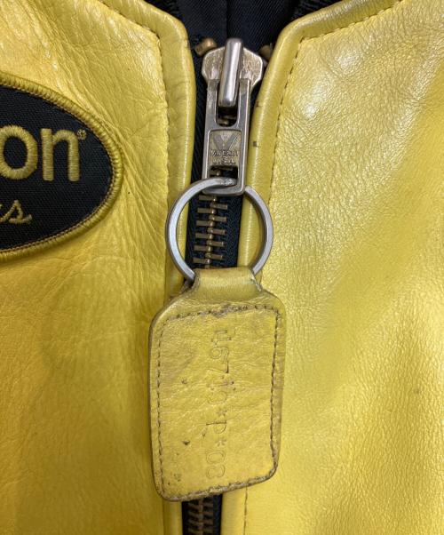 VANSON（バンソン）VANSON (バンソン) TJ TEAM jacket ブラック×イエロー サイズ:Lの古着・服飾アイテム