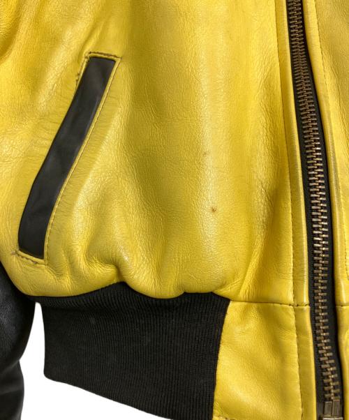 VANSON（バンソン）VANSON (バンソン) TJ TEAM jacket ブラック×イエロー サイズ:Lの古着・服飾アイテム