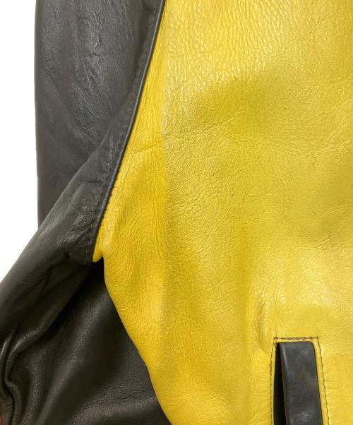 VANSON（バンソン）VANSON (バンソン) TJ TEAM jacket ブラック×イエロー サイズ:Lの古着・服飾アイテム