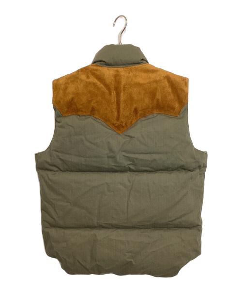 WAREHOUSE（ウエアハウス）WAREHOUSE (ウエアハウス) RockyMountainFeatherBed (ロッキーマウンテンフェザーベッド) WH HBT DOWN VEST カーキ×ブラウン サイズ:XLの古着・服飾アイテム