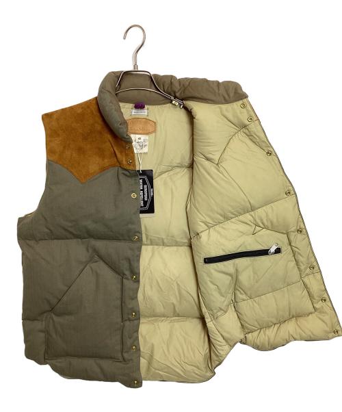 WAREHOUSE（ウエアハウス）WAREHOUSE (ウエアハウス) RockyMountainFeatherBed (ロッキーマウンテンフェザーベッド) WH HBT DOWN VEST カーキ×ブラウン サイズ:XLの古着・服飾アイテム