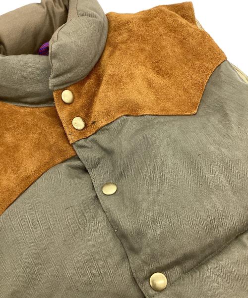 WAREHOUSE（ウエアハウス）WAREHOUSE (ウエアハウス) RockyMountainFeatherBed (ロッキーマウンテンフェザーベッド) WH HBT DOWN VEST カーキ×ブラウン サイズ:XLの古着・服飾アイテム