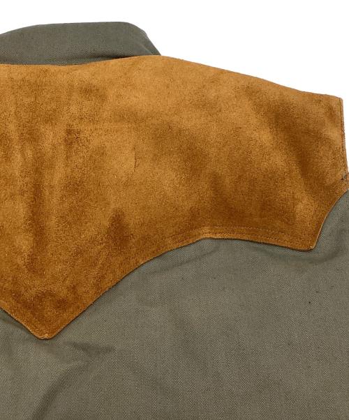 WAREHOUSE（ウエアハウス）WAREHOUSE (ウエアハウス) RockyMountainFeatherBed (ロッキーマウンテンフェザーベッド) WH HBT DOWN VEST カーキ×ブラウン サイズ:XLの古着・服飾アイテム