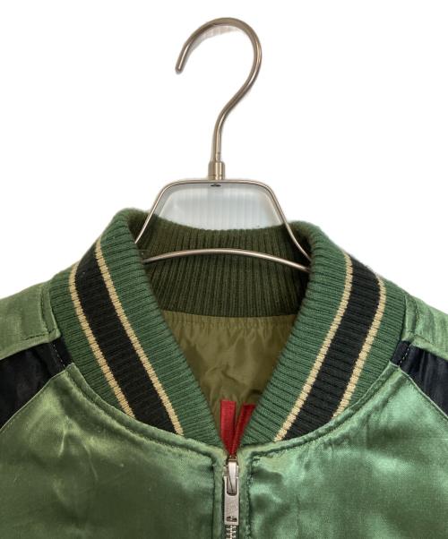 LOONEY TUNES（ルーニーチューンズ）LOONEY TUNES (ルーニーチューンズ) Brave-man リバーシブルスカジャン カーキ×グリーン サイズ:Mの古着・服飾アイテム