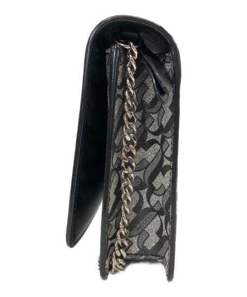 JIMMY CHOO（ジミーチュウ）JIMMY CHOO (ジミーチュウ) チェーンショルダーバッグ シルバー×ブラックの古着・服飾アイテム