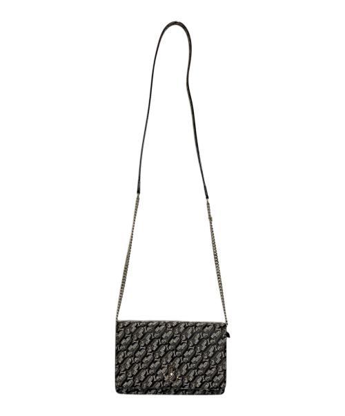 JIMMY CHOO（ジミーチュウ）JIMMY CHOO (ジミーチュウ) チェーンショルダーバッグ シルバー×ブラックの古着・服飾アイテム