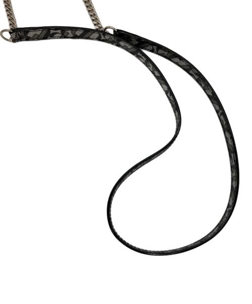 JIMMY CHOO（ジミーチュウ）JIMMY CHOO (ジミーチュウ) チェーンショルダーバッグ シルバー×ブラックの古着・服飾アイテム