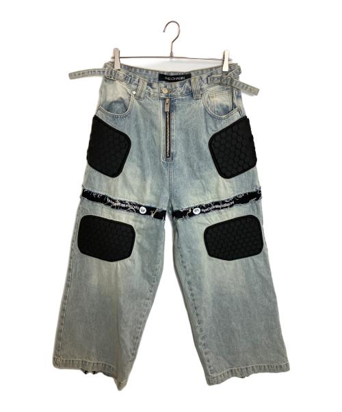 RYE CHASIN（ライチェイシン）RYE CHASIN (ライチェイシン) WASHED BLUE RACING BAGGY JEANS スカイブルー サイズ:Mの古着・服飾アイテム