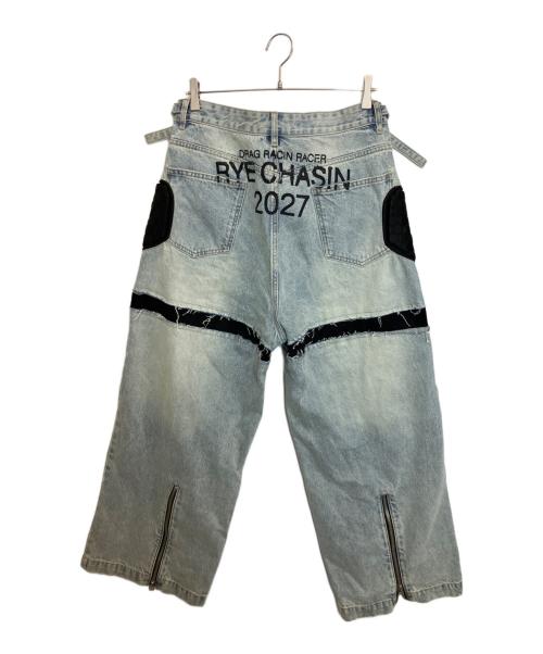 RYE CHASIN（ライチェイシン）RYE CHASIN (ライチェイシン) WASHED BLUE RACING BAGGY JEANS スカイブルー サイズ:Mの古着・服飾アイテム