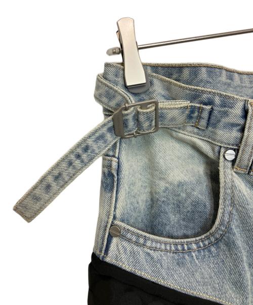 RYE CHASIN（ライチェイシン）RYE CHASIN (ライチェイシン) WASHED BLUE RACING BAGGY JEANS スカイブルー サイズ:Mの古着・服飾アイテム