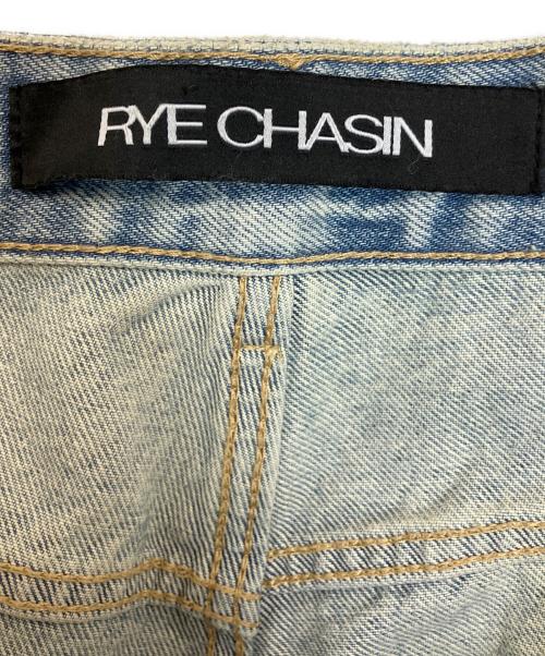 RYE CHASIN（ライチェイシン）RYE CHASIN (ライチェイシン) WASHED BLUE RACING BAGGY JEANS スカイブルー サイズ:Mの古着・服飾アイテム