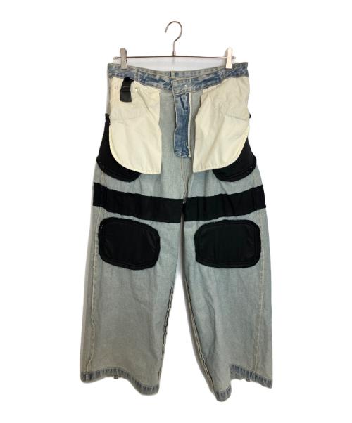 RYE CHASIN（ライチェイシン）RYE CHASIN (ライチェイシン) WASHED BLUE RACING BAGGY JEANS スカイブルー サイズ:Mの古着・服飾アイテム