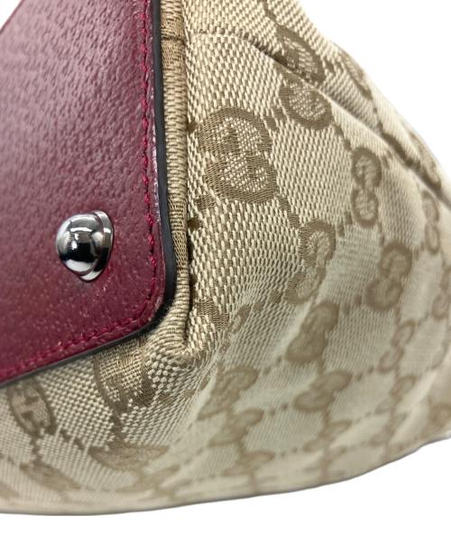 GUCCI（グッチ）GUCCI (グッチ) トートバッグ ベージュ×ボルドーの古着・服飾アイテム