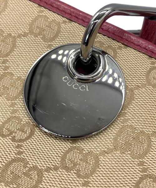 GUCCI（グッチ）GUCCI (グッチ) トートバッグ ベージュ×ボルドーの古着・服飾アイテム
