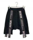 mod wave movementモッド ウェイブ ムーブメント）の古着「サイドラインスウェットハーフパンツ」｜ブラック