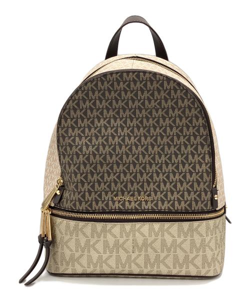 MICHAEL KORS（マイケル・コース）MICHAEL KORS (マイケル・コース) リュック ベージュ×ブラウンの古着・服飾アイテム